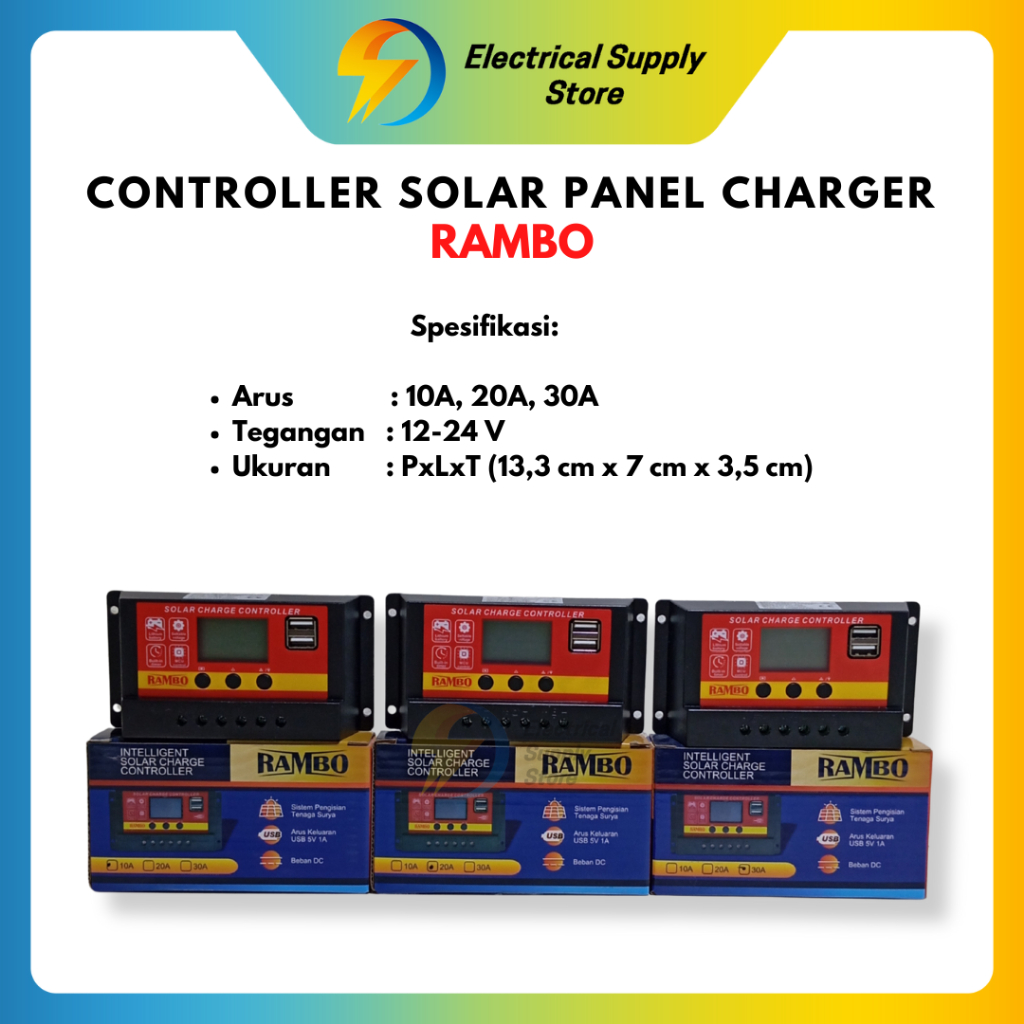 CONTROLLER SOLAR PANEL SURYA RAMBO 10A | 20A | 30A