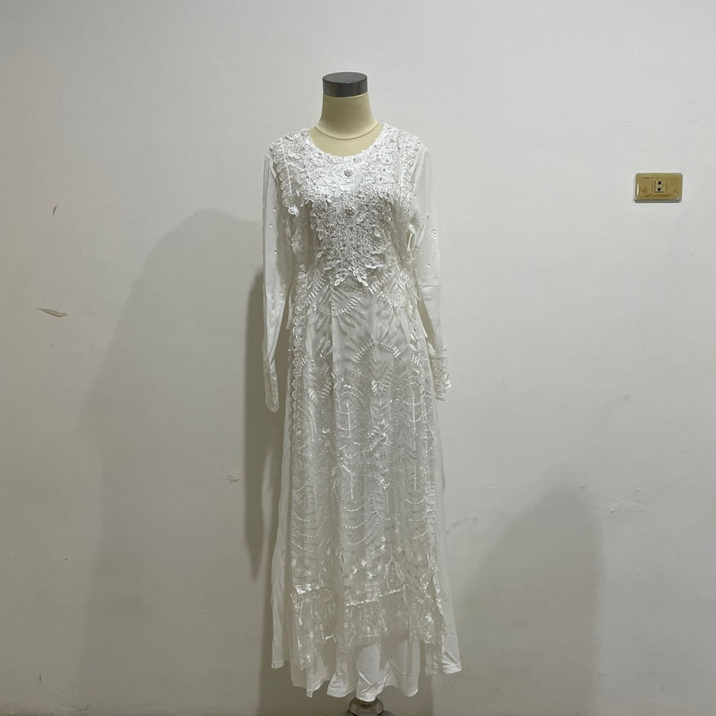 gamis putih tile YL03