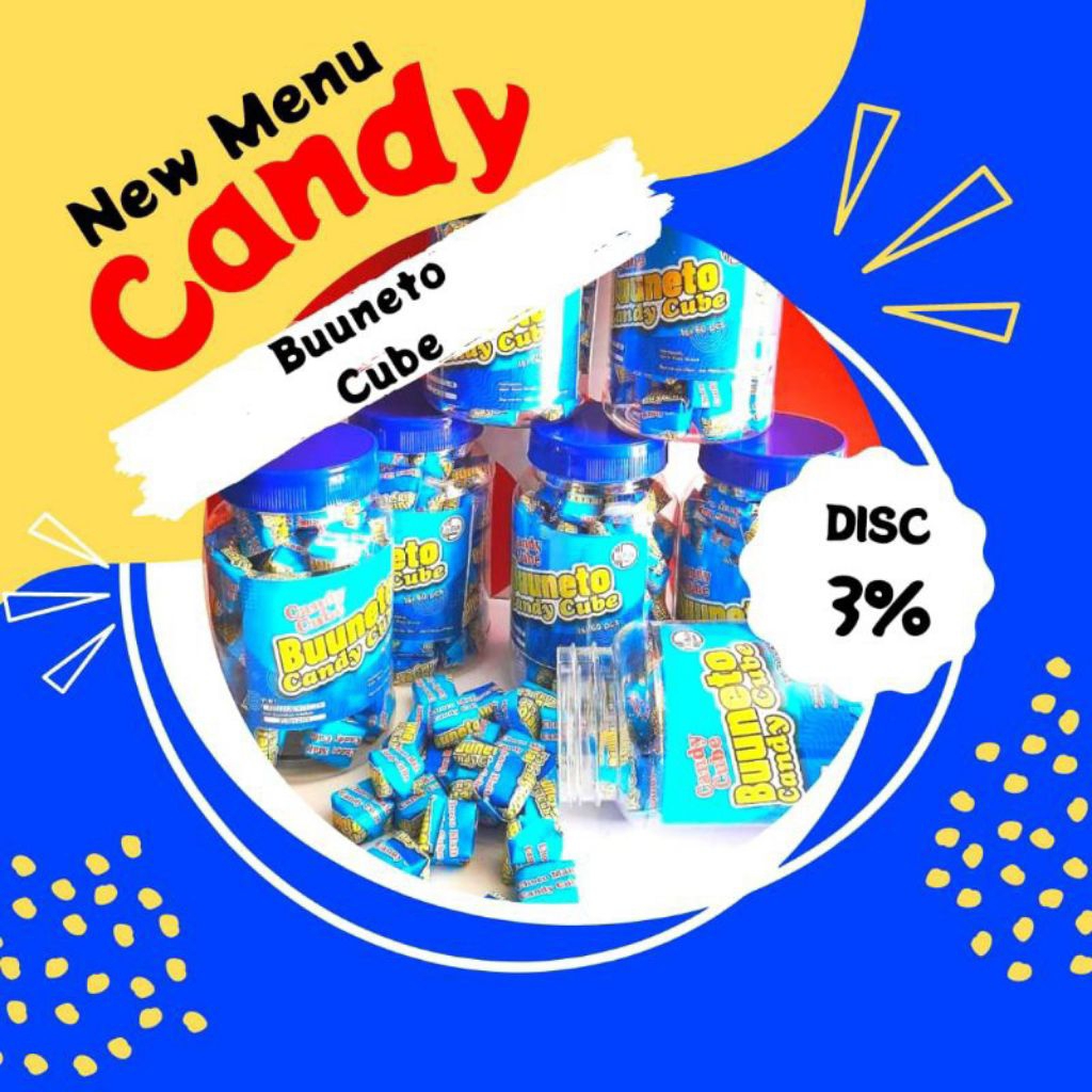 PERMEN BUNETO CANDY CUBE ISI 60 PCS