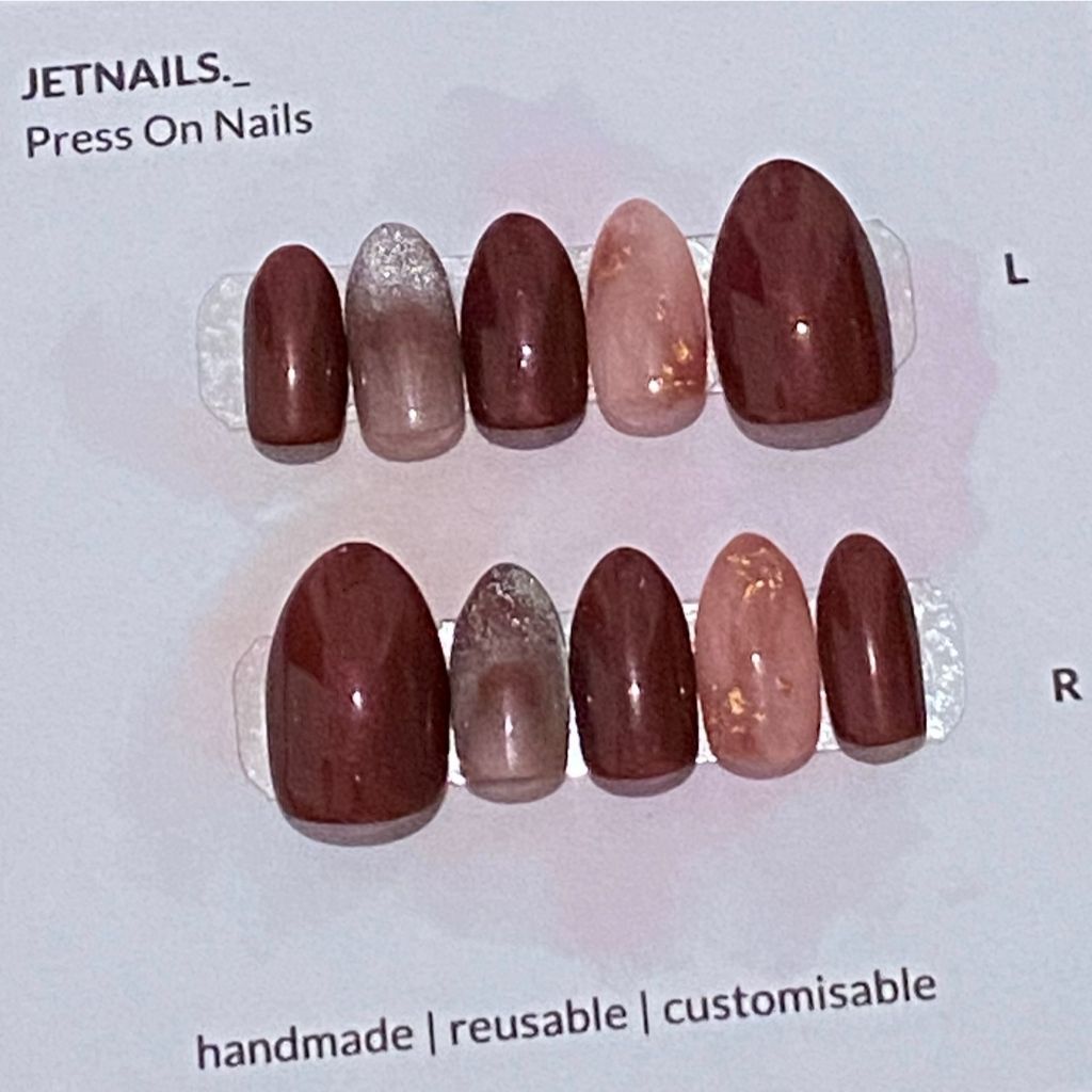 Jetnails |  Rose Cat Eye Custom Press On Nails