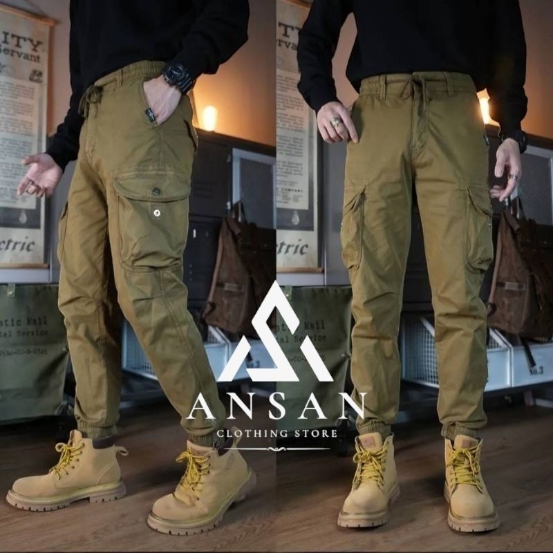 CELANA CARGO JOGER BUTONZIP