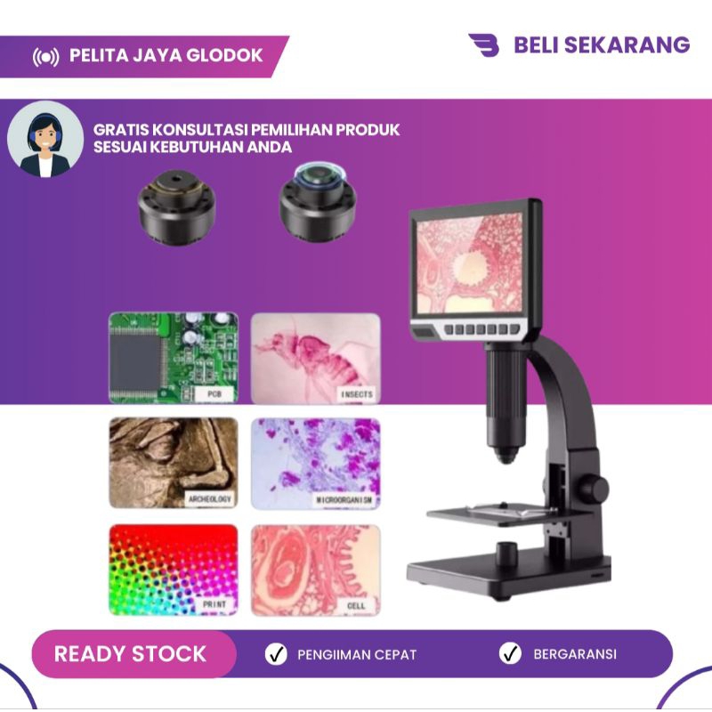Digital Microscope inskamp 315 zoom 2000x layar 7 inch 12mp Microscope