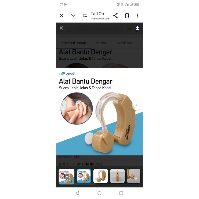 Alat pendengar telinga taffomicron