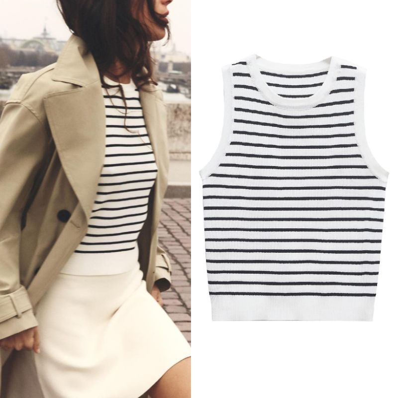 White Stripe Knit Top 77383 (FA)