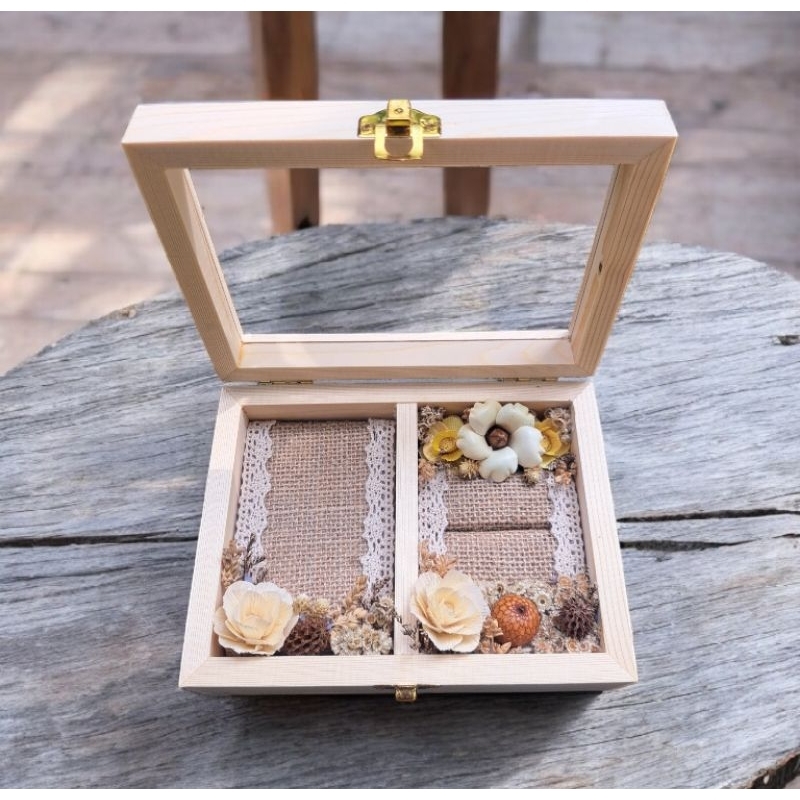 Box Antam Lamaran Model Rustic / Box Cincin Pernikahan / Box Cincin dan Antam Rustic