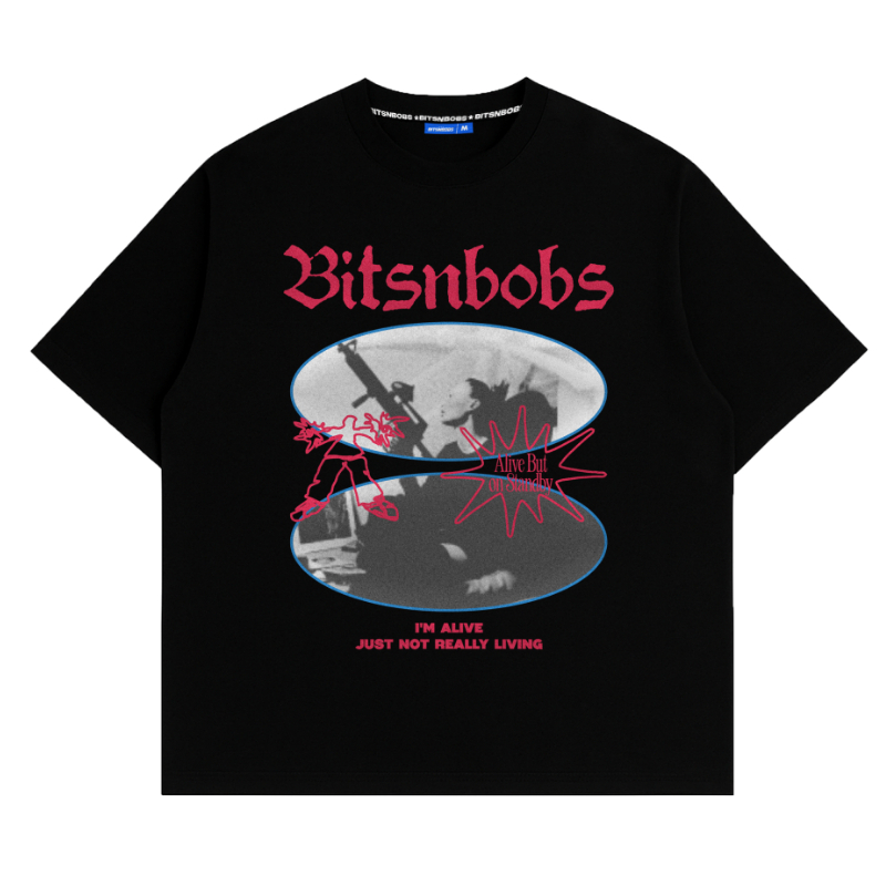 Bitsnbobs76 Tshirt Kaos Alive Black Regular Tshirt