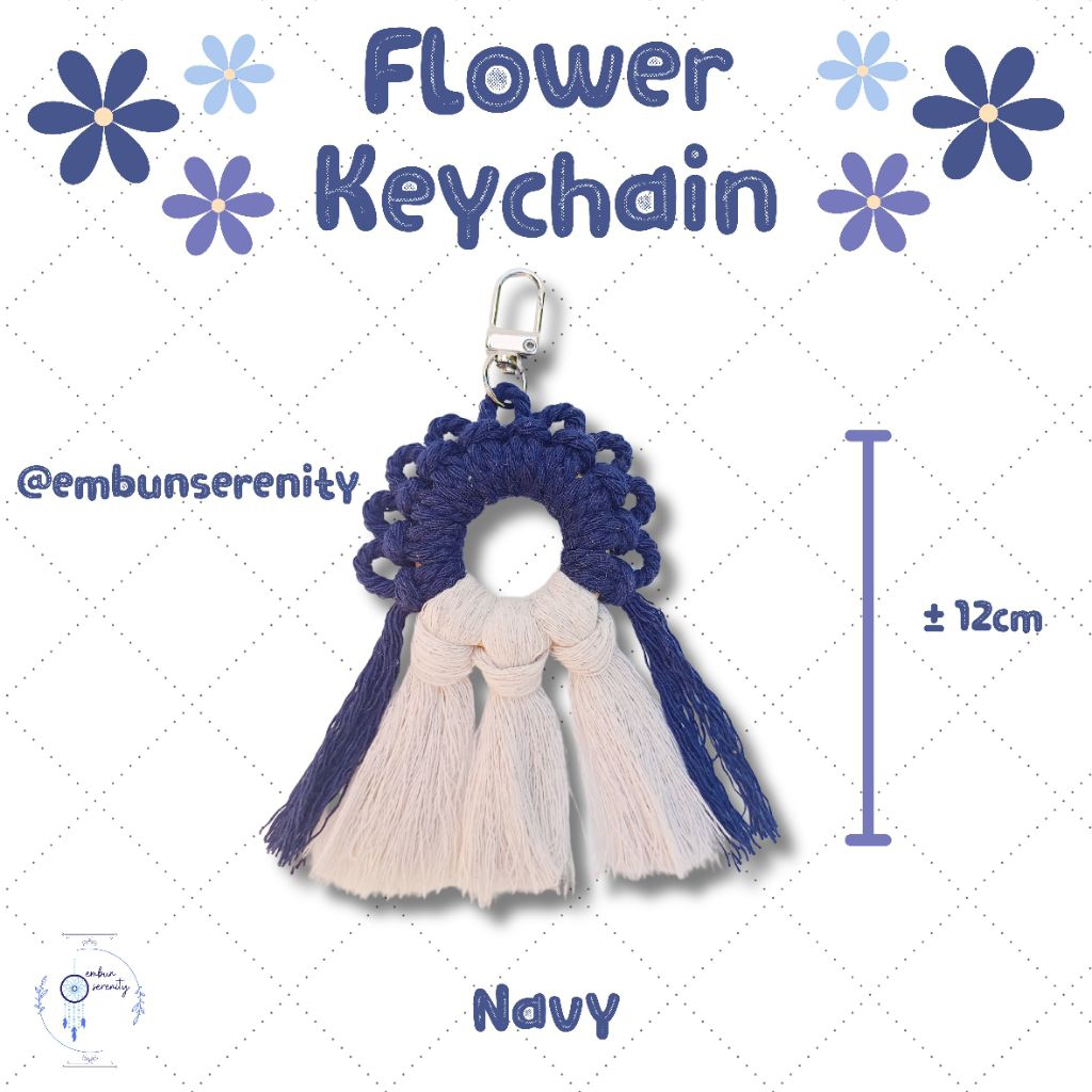 GANTUNGAN KUNCI MACRAME BUNGA HALF FLOWER KEYCHAIN