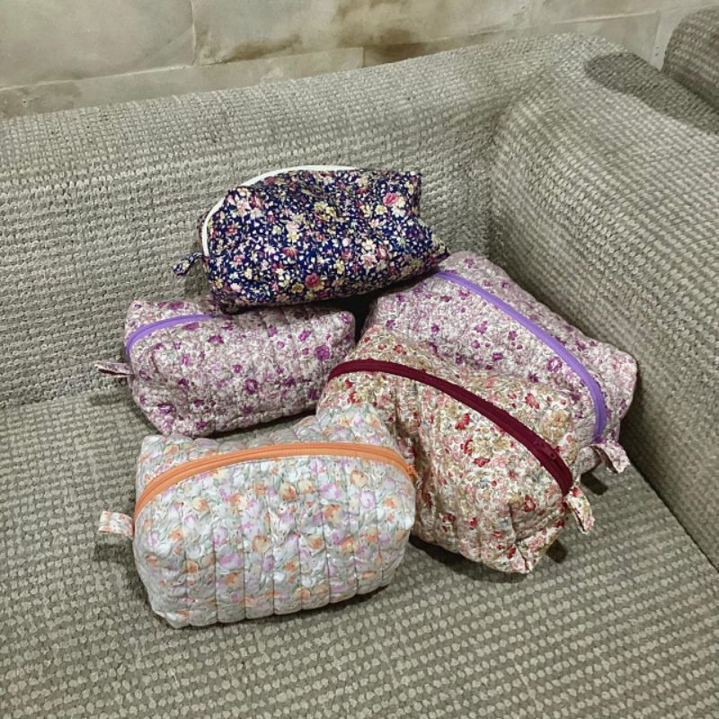 Quilted Makeup Bag | Makeup Pouch | Tas Makeup