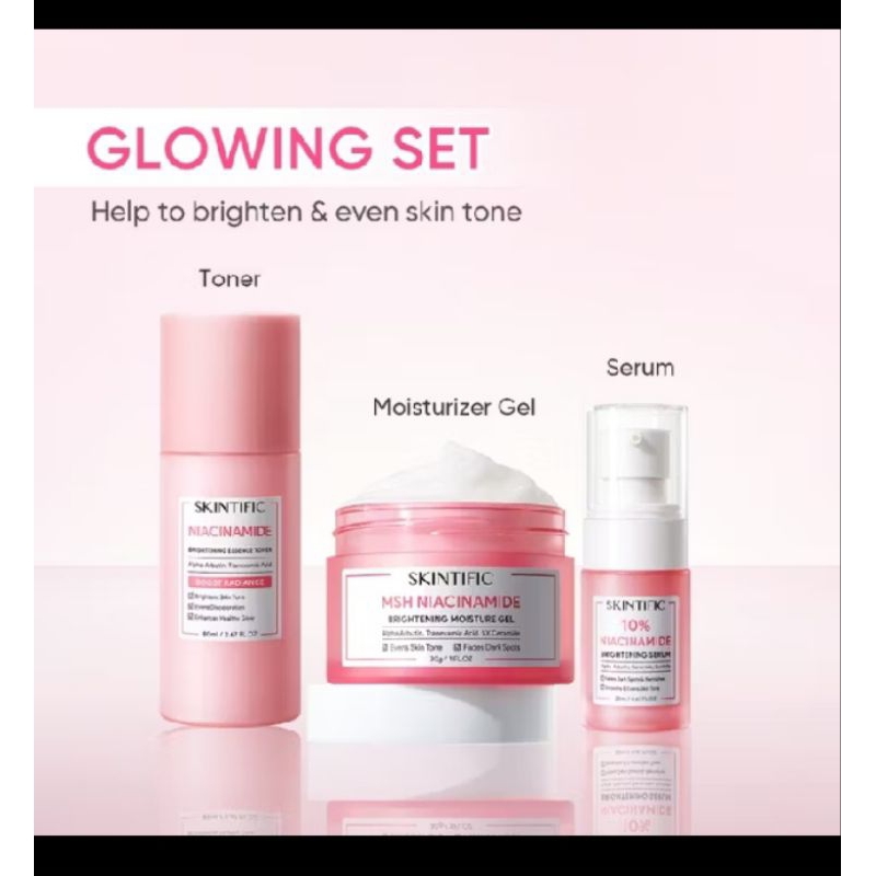 Skintific 3 Paket Glowing Set