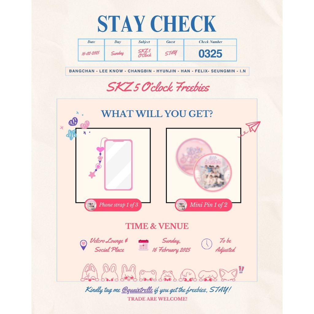 SKZ 5 O CLOCK FREEBIES