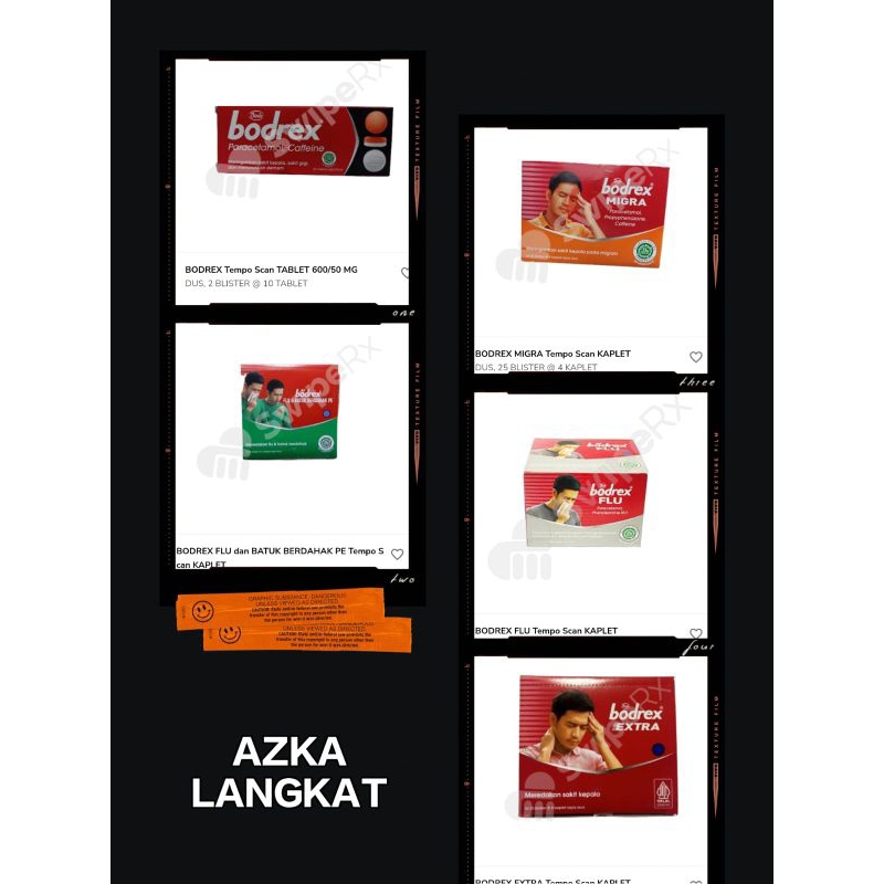 Bodrex tablet Variasi box