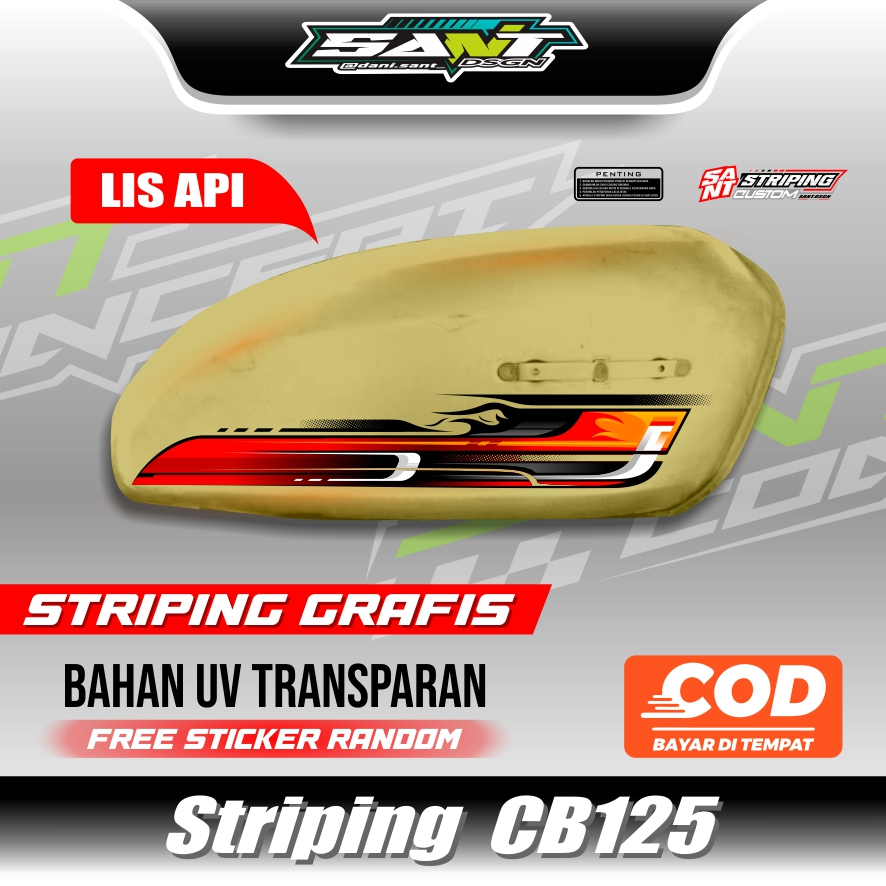 Striping cb transparan lis api murah