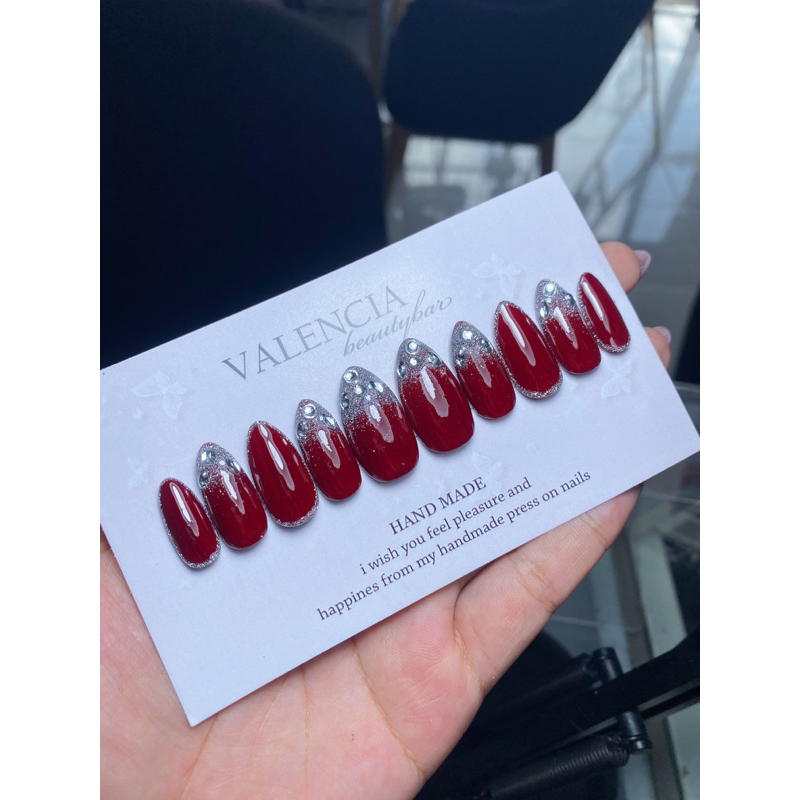 press on nails marron gliter