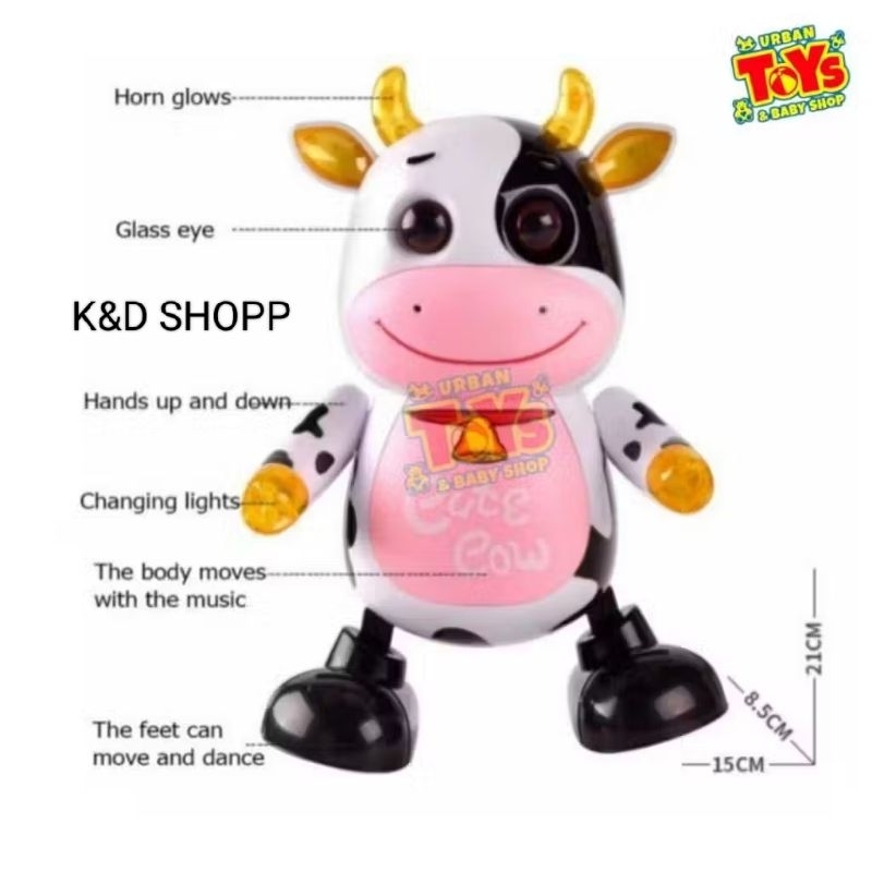 Mainan anak-robot dance-cute cow