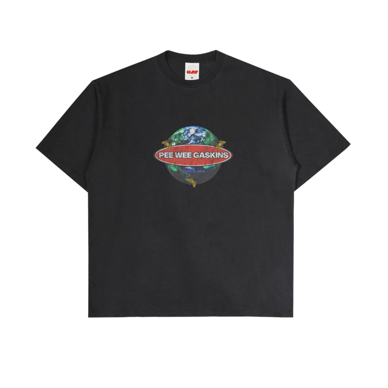 Xtrememerch Pee Wee Gaskins "Vintage Tee Black Washed (Tour De Java)"