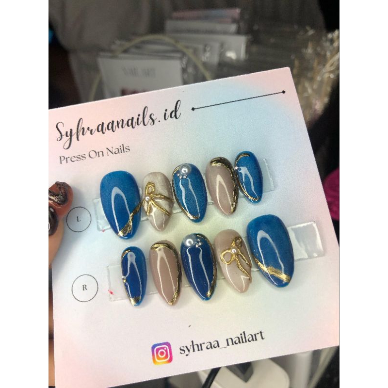 PRESS ON NAILS HANDMADE cat eye||FREE LEM&TOOLKIT