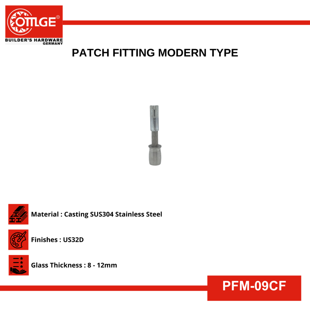 Patch Fitting/Penjepit Pintu Kaca OMGE PFM-09CF-US32D.