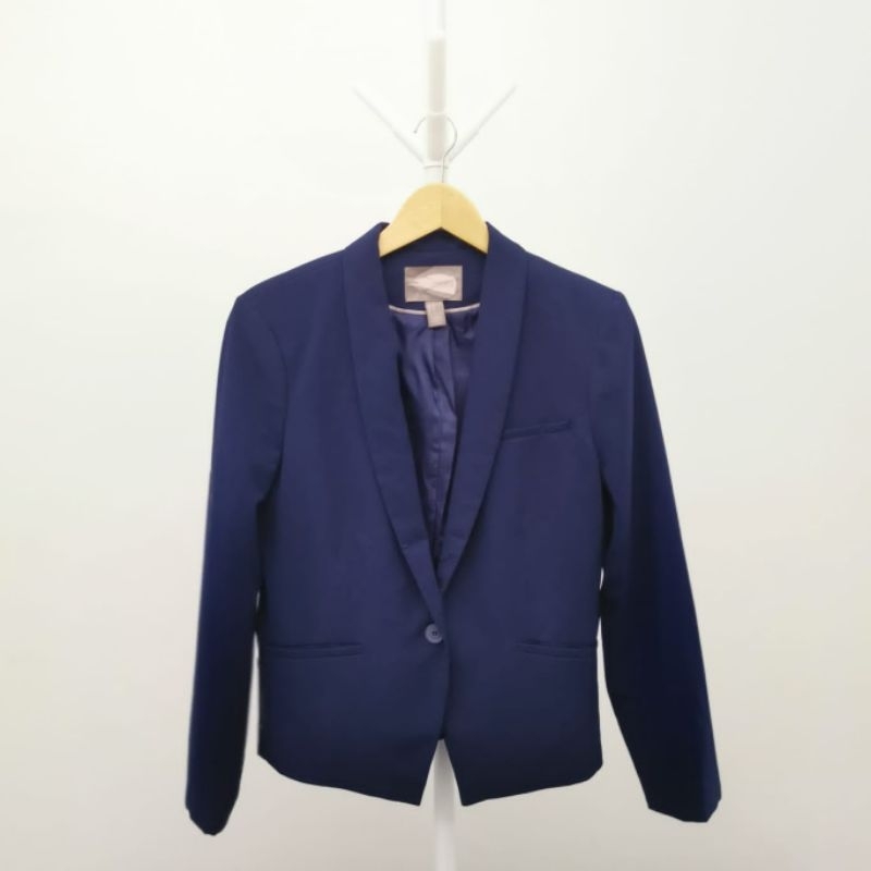 Forever21 navy crop blazer size M