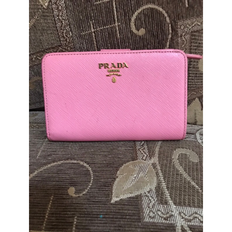 preloved dompet Pr**da pink sleting Lempo