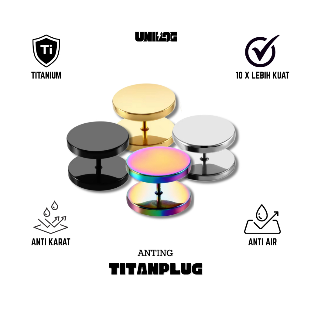 TITANPLUG – Anting Fake Plug Titanium Stylish Unisex