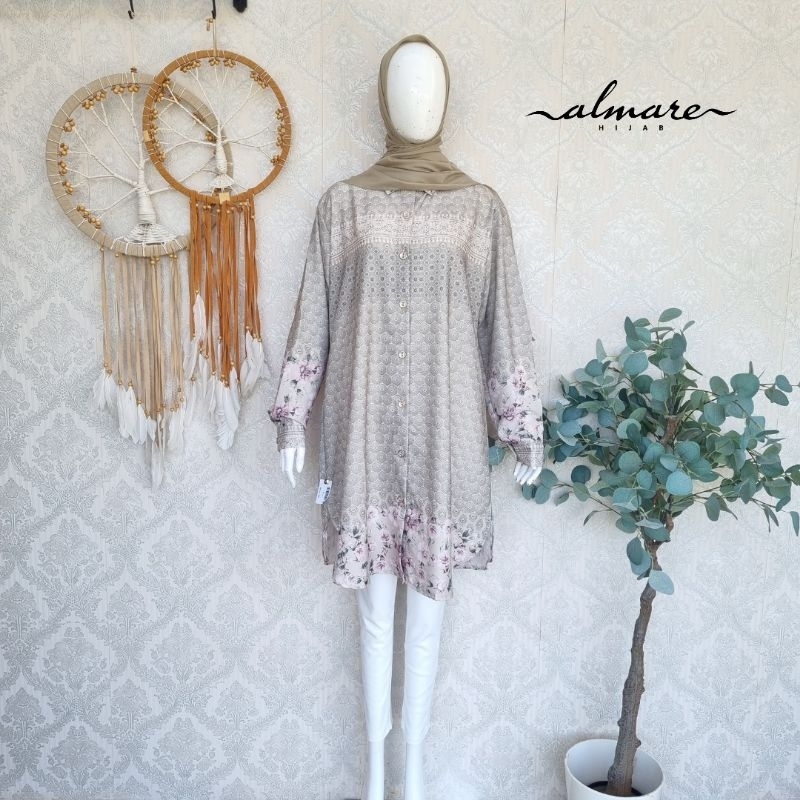 Mix Match Putih Hijau Bunga