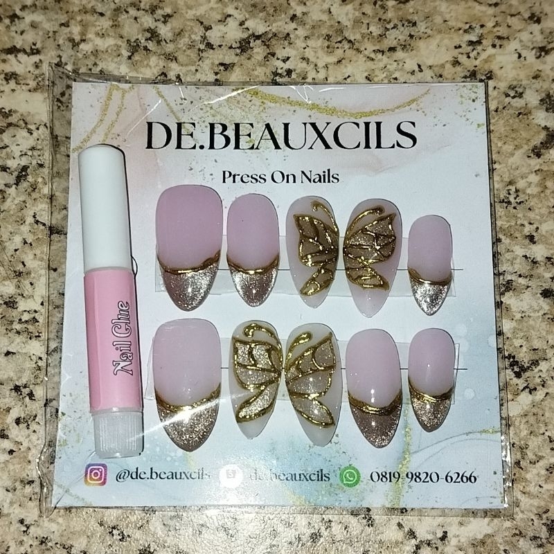 PRESS ON NAIL BUTTERFLY CHROME (DBC1)