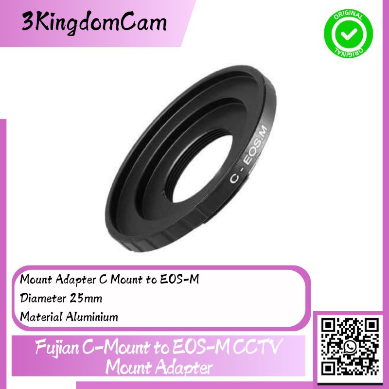 Fujian C-Mount to EOS-M CCTV Mount Adapter
