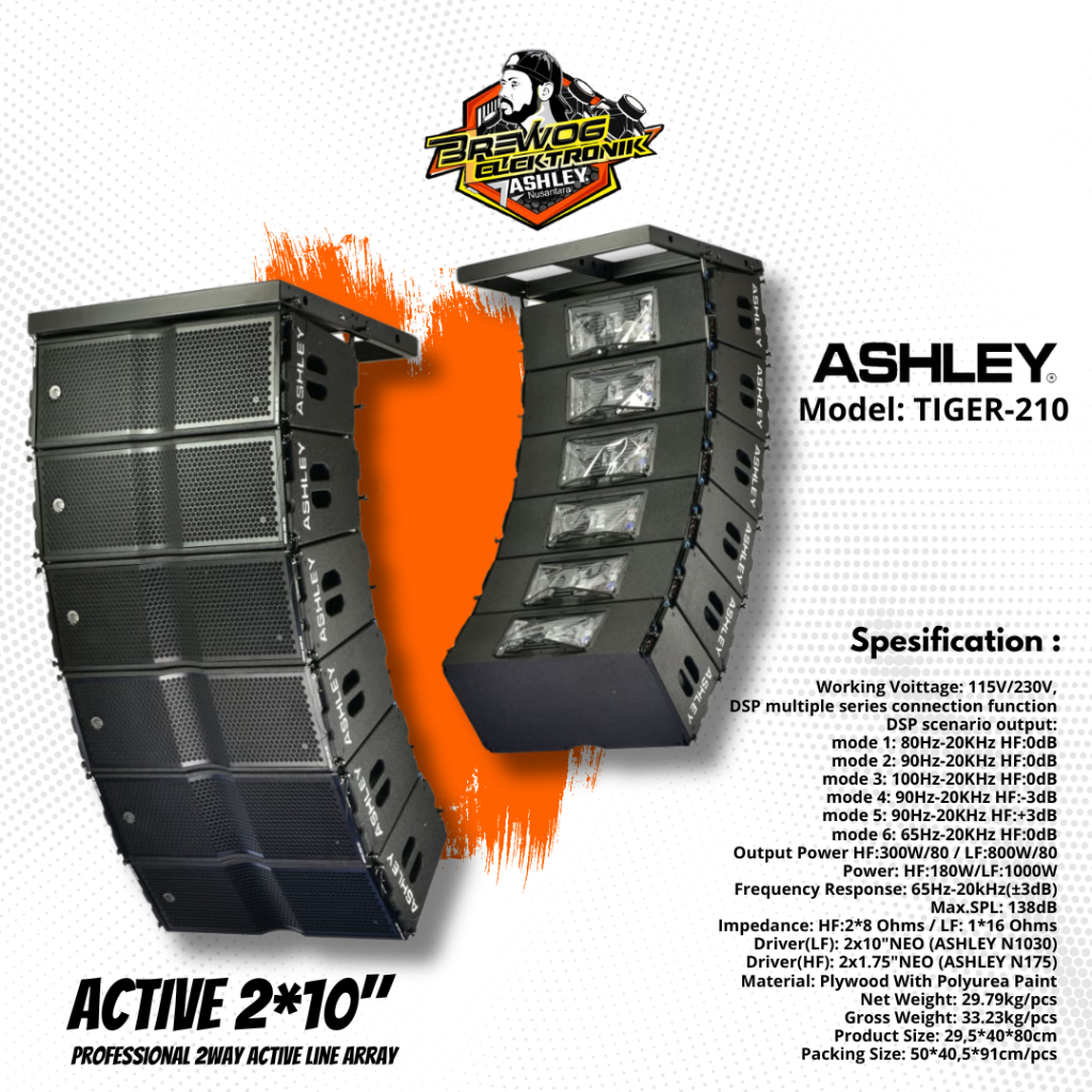 ORIGINAL PRODUK ASHLEY LINE ARRAY TIGER 210