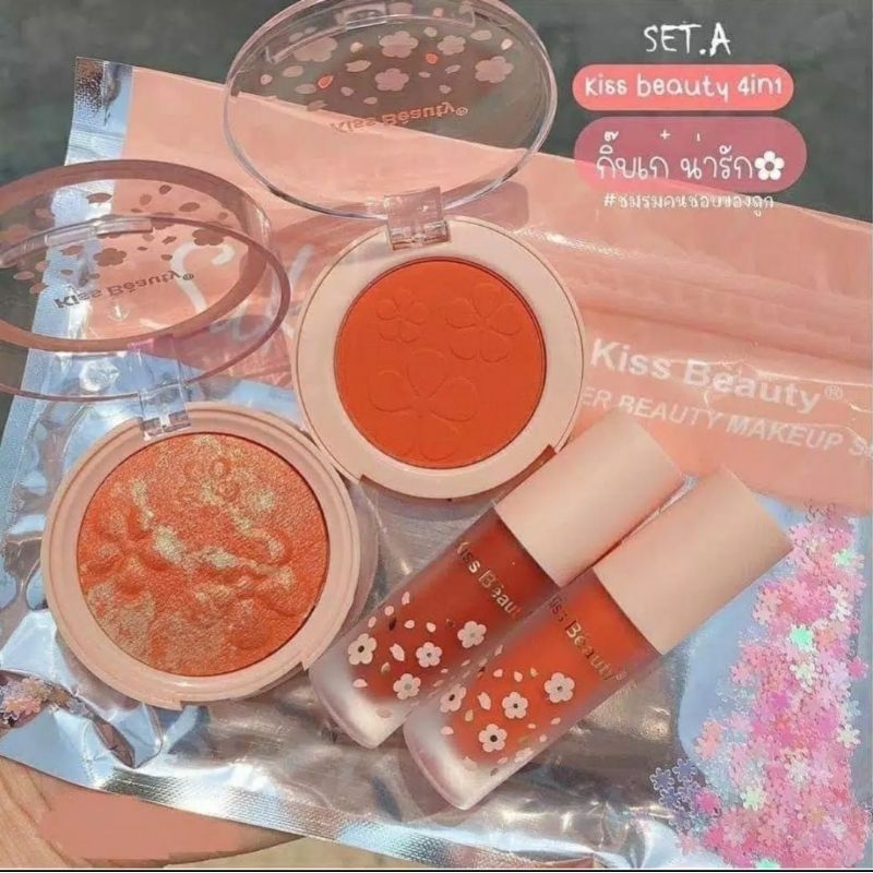 makeup set peachy lengkap isi 4