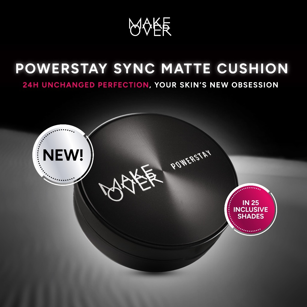 MAKE OVER Powerstay Sync Matte Cushion - High Coverage Zero Oxidation Oil Control