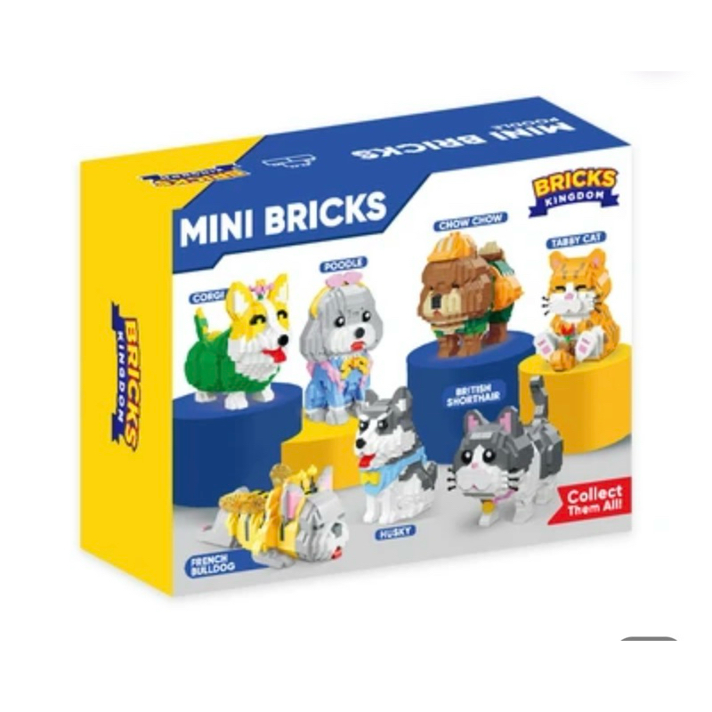 Bricks Kingdom Set 935 Pcs Pets Mini Bricks Teddy Dog