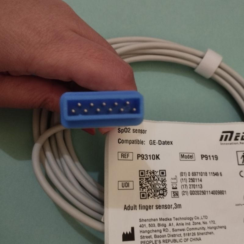 KABEL SPO2 SENSOR GE DATEX DEWASA JEPIT