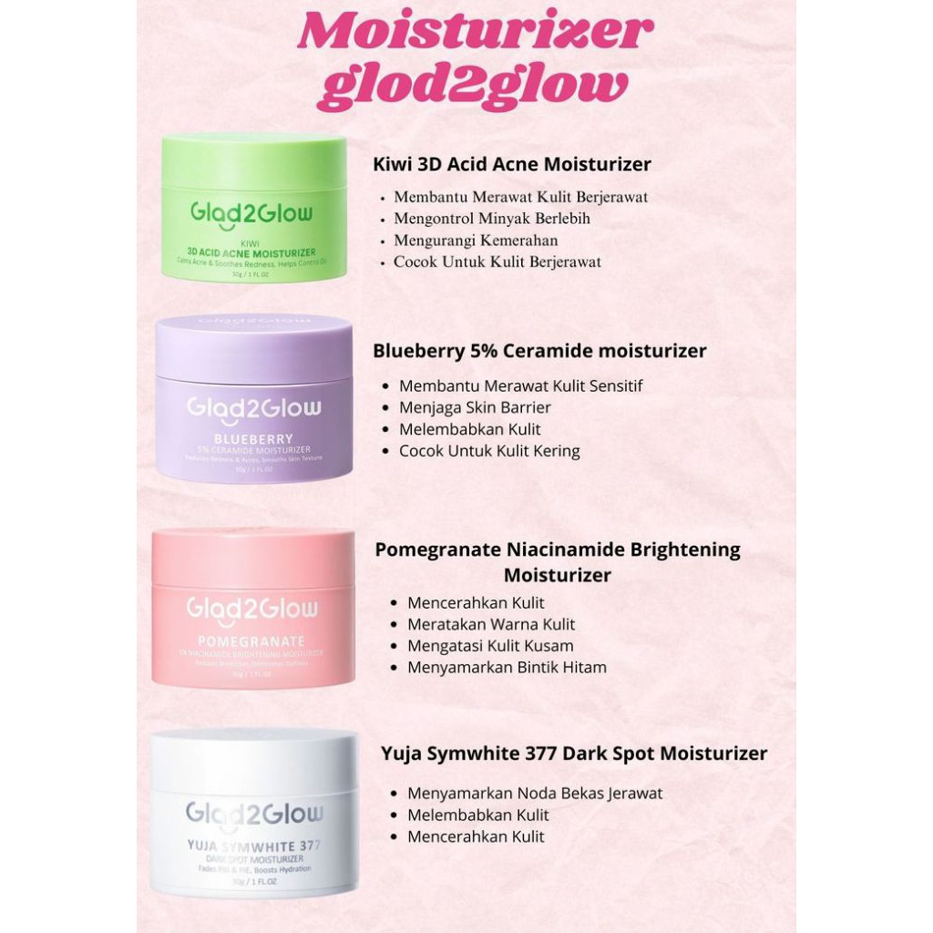 A| MOISTURIZER GLAD2GLOW SERIES
