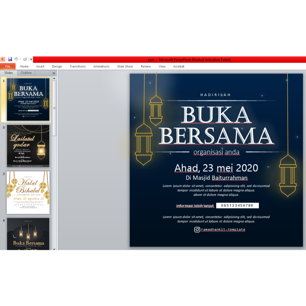 700+ desain Tema Ramadhan format ppt
