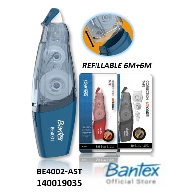 CORRECTION TAPE BANTEX BE4002 (5MMX6M) + REFILL