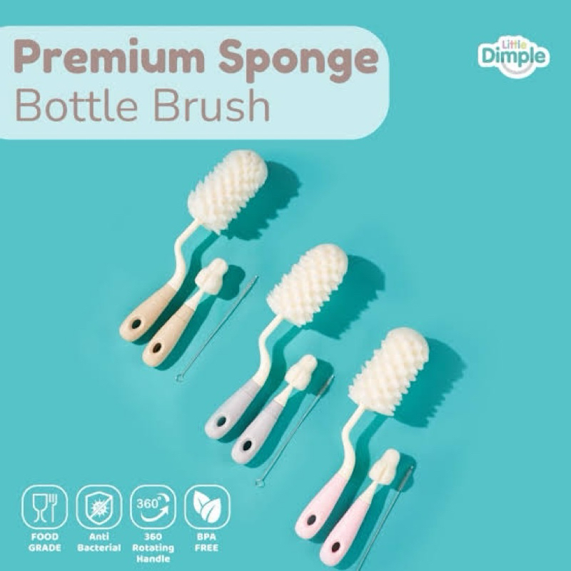Little Dimple Premium Sponge Bottle Brush
