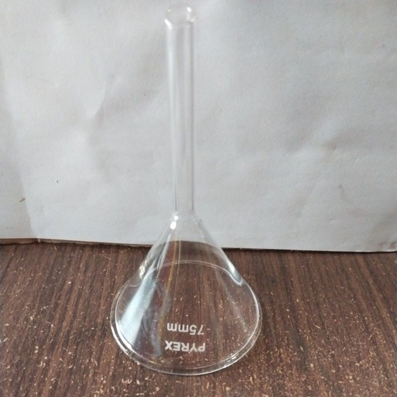 corong gelas 75 mm pyrex