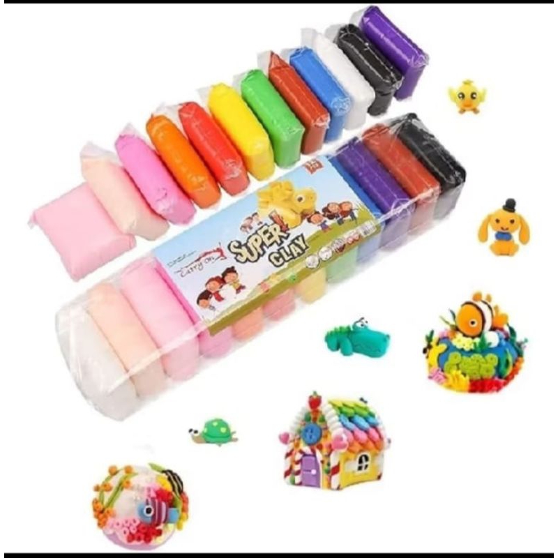 Magic clay polymer 1 set  12 warna