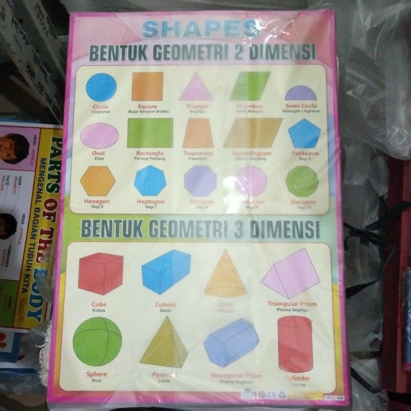 Poster Bentuk Geometri 2 & 3 Dimensi