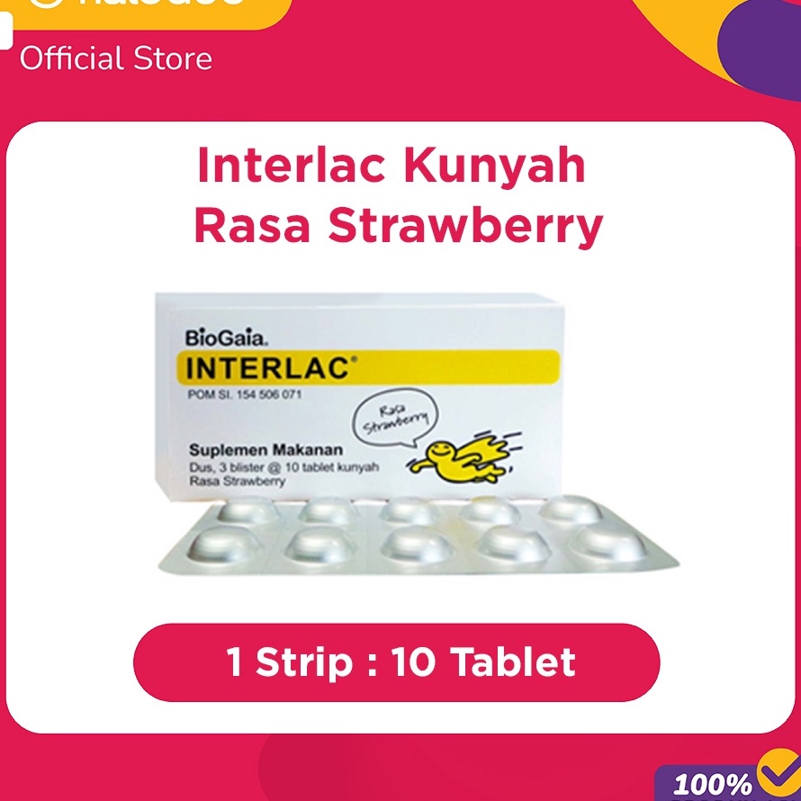 Interlac Kunyah Rasa Strawberry 1 Tablet