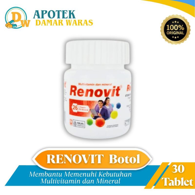 Renovit 1 Botol 30 Caplet Multivitamin Lengkap