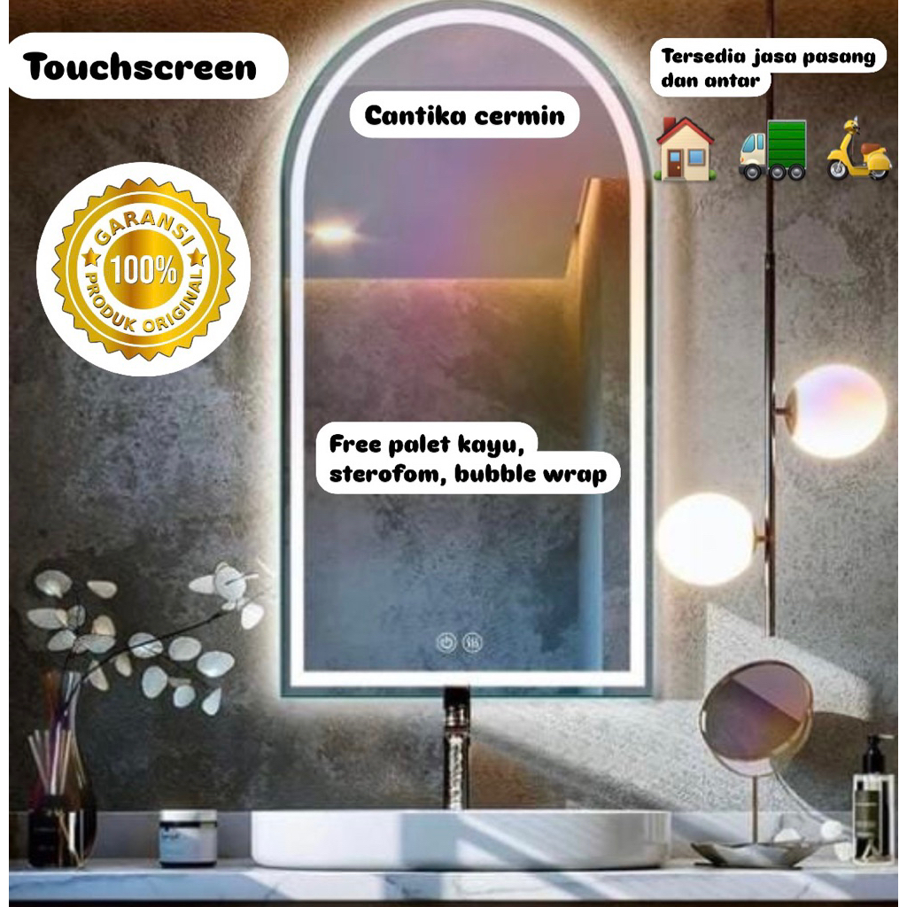 Cermin sublas touchreen cantik aestetic