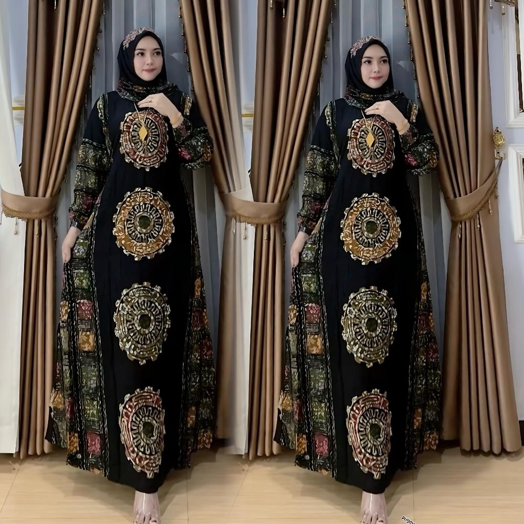 gamis batik storjoan set hijab
