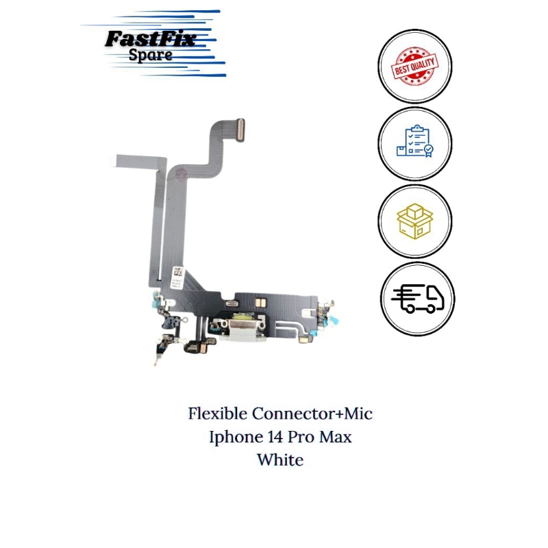 FLEXIBLE ORIGINAL CONNECTOR+MIC IPHONE 14Pro Max WHITE