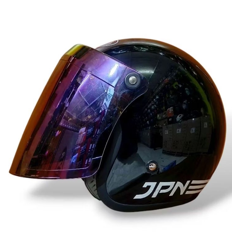 Helm Jpn Retro Arc Hitam Glos