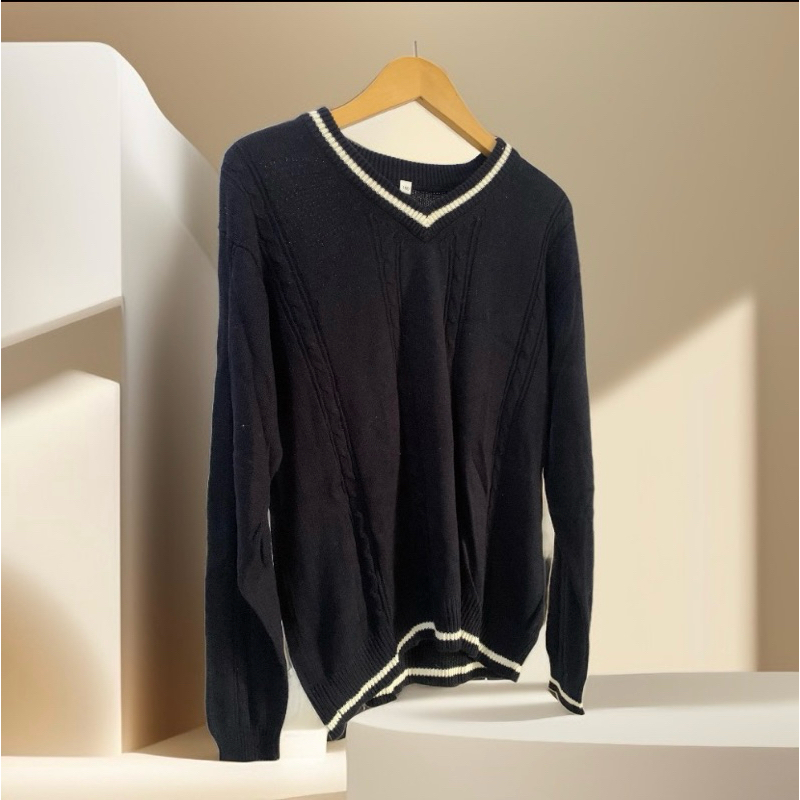 Sweater - Navi white line (S3)
