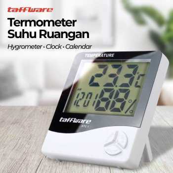 Taffware Digital Temperature Humidity Meter + Clock Calender - HTC-1