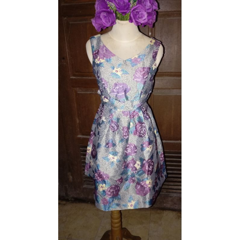 purple embos pattern megar dress