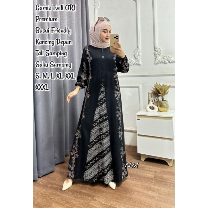 batik Gamis twill cap terbaru