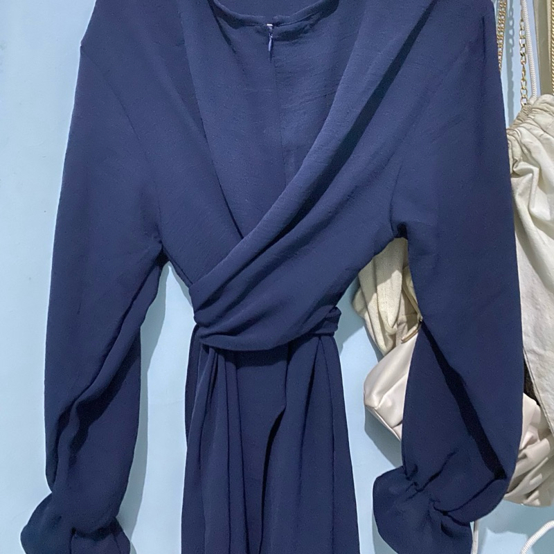 preloved tunik navy crinkle